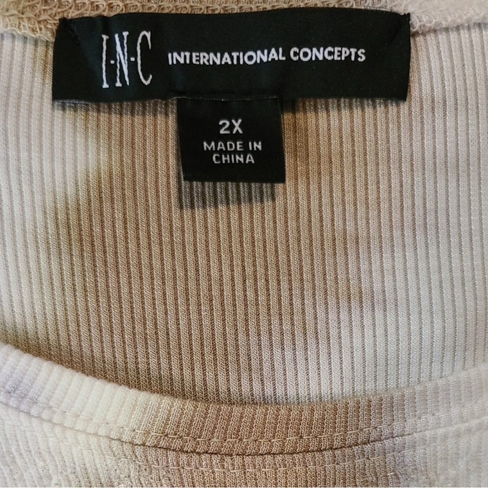 International Concepts INC Blue & Beige Sequin Tie Dye T-shirt 2X - Picture 4 of 4